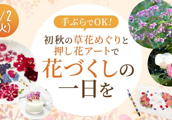 花づくしで楽しむ初秋の一日。ハルメク草花散歩 × 押し花ワークショップ