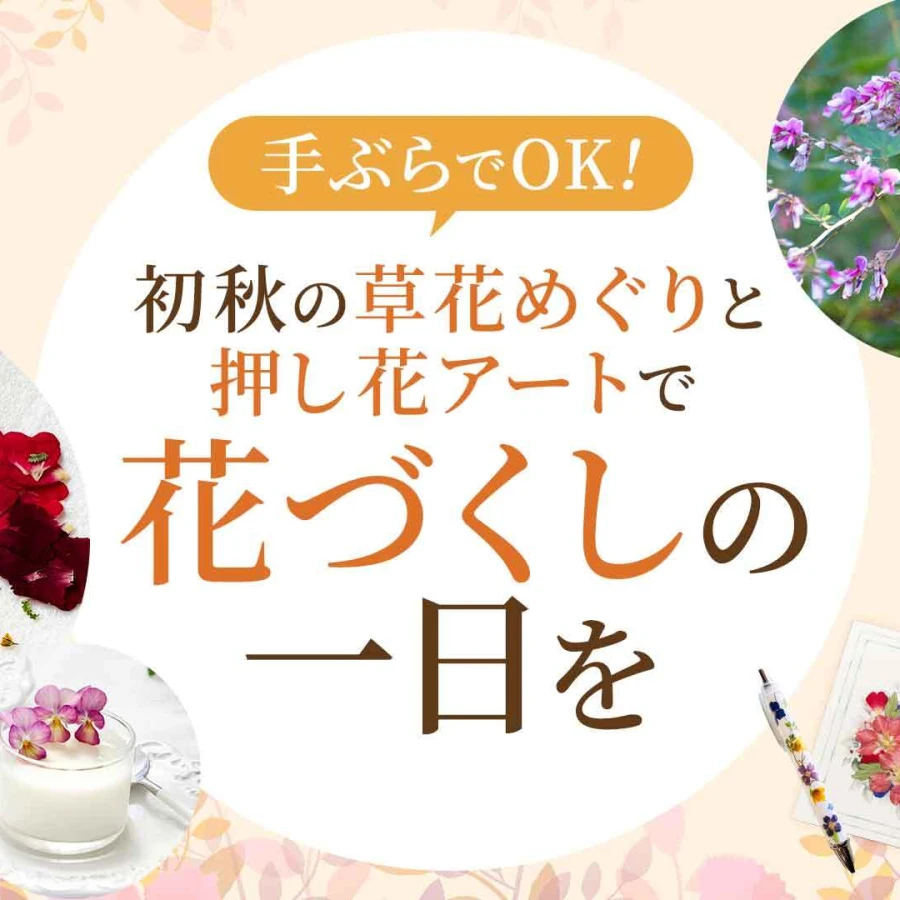花づくしで楽しむ初秋の一日。ハルメク草花散歩 × 押し花ワークショップ